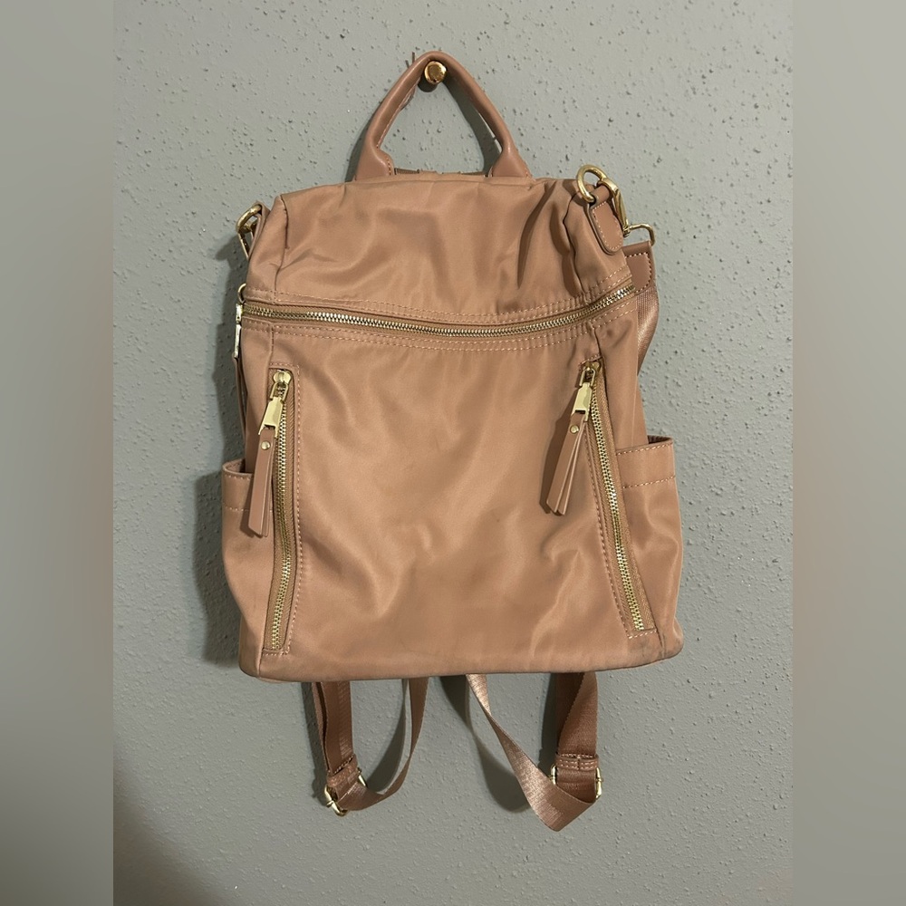 Miztique Tan Gold Backpack with Relaxed Structure. (Read Description)